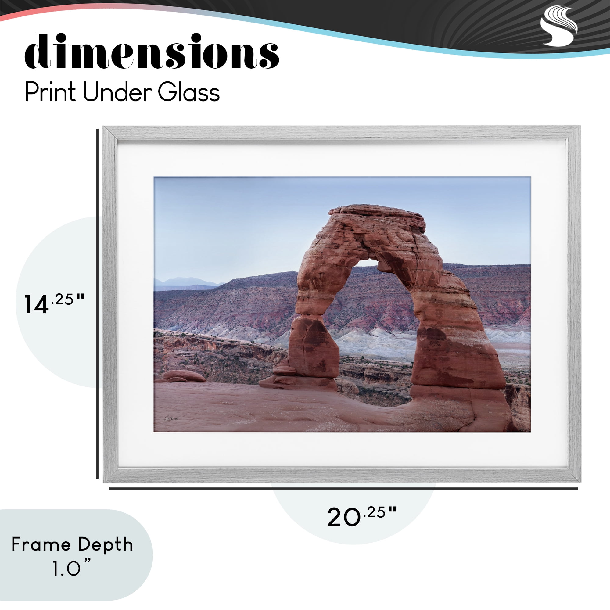 Stupell Industries Time's Sculpture Delicate Arch Gray Framed Print Under Glass, design by Lori Deiter