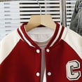 thumbnail image 6 of yocbz Girls Jackets Kids Toddler Baby Boys Varsity Jackte Baseball Bomber Jacket Color Block Streetwear Coats Red,Size for 18-24 Months, 6 of 8