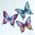 thumbnail image 2 of Collections Etc Colorful Butterfly Metal 3D Wall Art - Set of 3, Beautiful Shades of Purple, Blue, Brown, and Pink - Spring Decorative Accents for Any Room in Home, 2 of 2