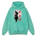 thumbnail image 3 of Sudadera con capucha retro desgastada con espíritu samurái japonés para hombre, estilo bushido, estilo hip hop, holgada, informal, para parejas, 3 of 5