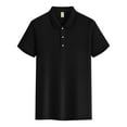 thumbnail image 6 of BiZtdJrK Golf Polos Shirts for Men Big and Tall Ribbed Knit Tshirts Solid Casual Short Sleeve Button Collared Shirt Business Tops Black XXXXL, 6 of 8
