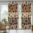thumbnail image 3 of 1 Panel Outdoor Curtains for Patio Waterproof 54"x108" Brown Beige Weatherproof Privacy Outsides Curtains, Rustic Farmhouse Dog Paw Vintage Grommet Thermal Drapes for Cabana Porch Pergola, 3 of 8