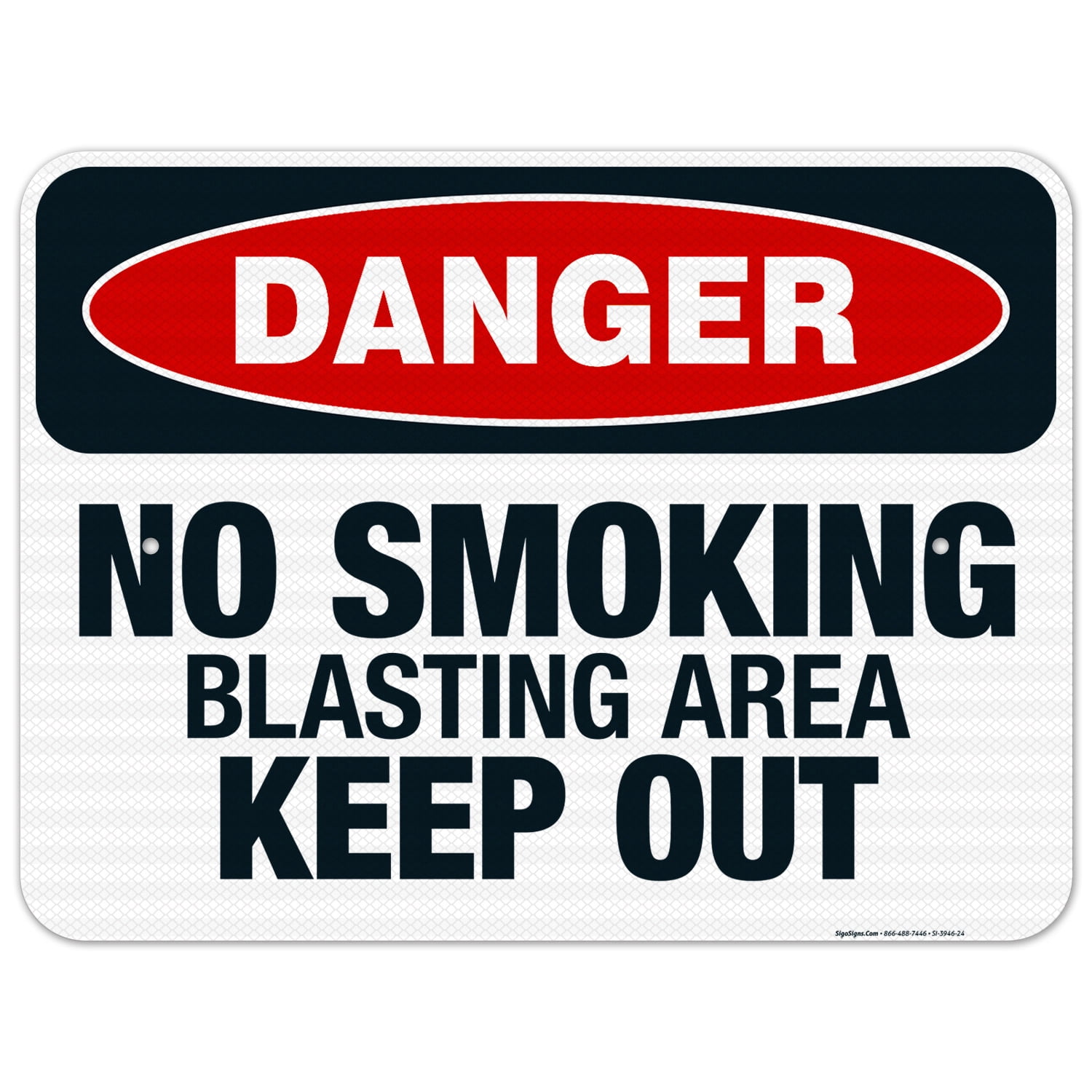 Danger No Smoking Blasting Area Keep Out Sign, OSHA Danger Sign, 18x24 ...
