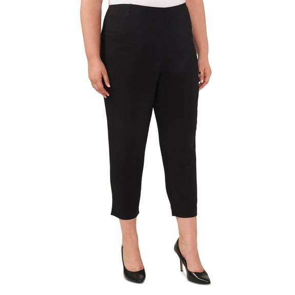 Vince Camuto Plus Size Side-Panel Trouser Pants - Rich Black Size 24W