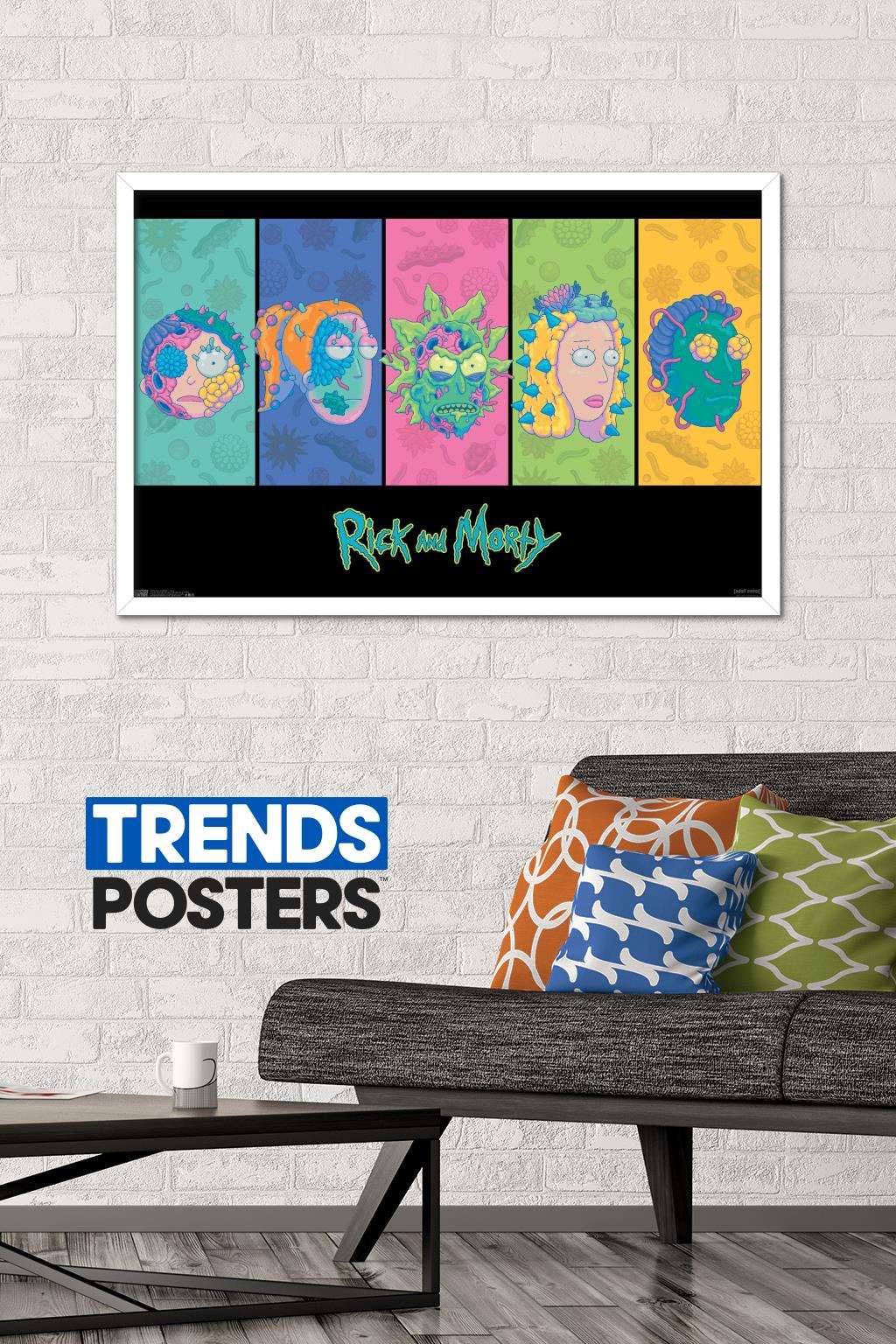 Rick And Morty - Faces Wall Poster, 22.375" x 34", Framed