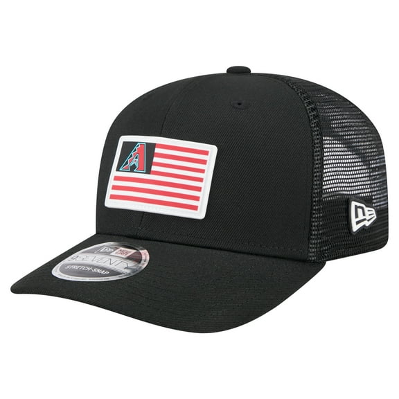 Men's New Era Black Arizona Diamondbacks Flag 9SEVENTY Stretch-Snap Hat