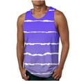 thumbnail image 1 of IROINID Débardeurs pour Hommes, Hommes Casual Mode Gradation Impression à Rayures Pull Col Rond Débardeurs de Sport, 1 of 4
