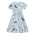 thumbnail image 3 of LOVZFMLL Robe Mignonne à Manches Courtes pour Tout-Petits Enfants Imprimé Épissure Extensible Robe Trapèze, 3 of 4