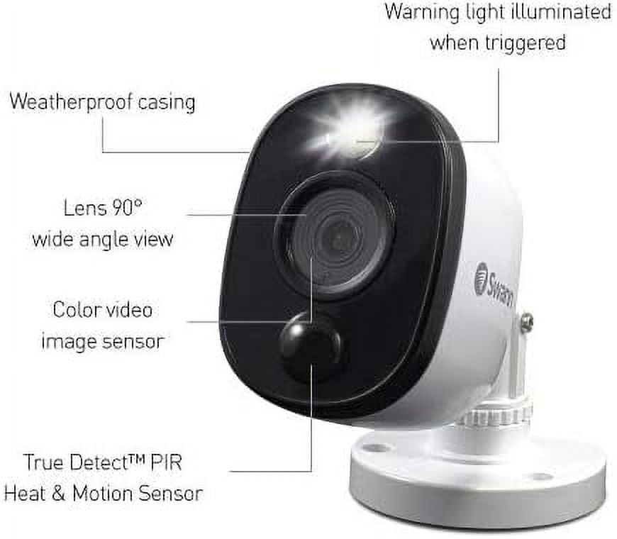 Swann Swann Add-On DVR Wired Bullet PIR Security Camera with Sensor Spotlight, 1080p HD Video, Indoor or Outdoor, Color Night Vision Plus True Detect Heat & Motion Detection