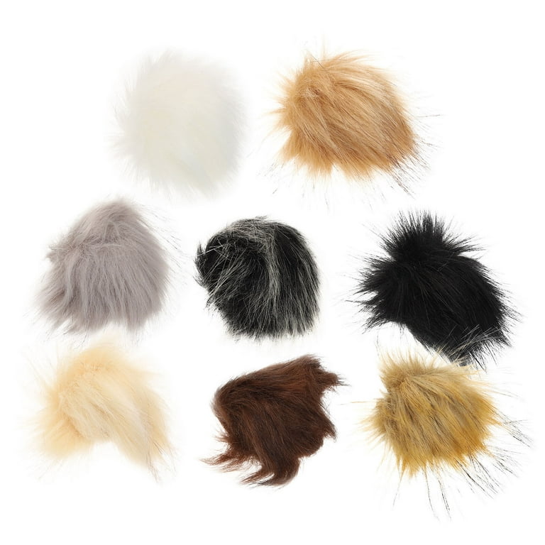Snap on pom poms for hats 16Pcs Simulation Fur Balls Clothing Hats Fur Ball  Ornaments Headwear Accessories