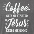 thumbnail image 5 of Wild Bobby Coffee Gets Me Started Jesus Keeps Me Going Inspirational/Christian Men Premium Tri Blend Tee, Dark Heather, Medium, 5 of 5