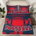thumbnail image 2 of Erosebridal Football Print Sheet Set Twin,Red Black Bedding Sets Twin Size,Teenager Bedroom Decor(New England),3pcs, 2 of 7