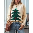 thumbnail image 6 of Christmas Sweaters for Women CrewNeck Sweater Pullovers Long Sleeve Xmas Holiday Clothes Apricot S, 6 of 8