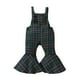 thumbnail image 1 of Gibobby pantalones deportivos Ropa de mono con estampado de cuadros sin mangas para niñas pequeñas(Verde， 6-12 Meses), 1 of 5