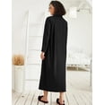 thumbnail image 6 of Ekouaer Women Zipper Robe Long Sleeve Loungewear Lightweight Housecoat Full Length Nightgown with Pockets, 6 of 7