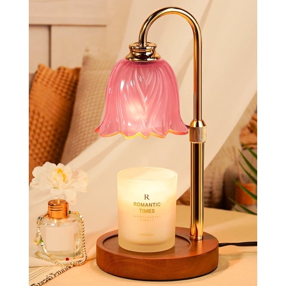 Funistree Candle Warmer Lamp with Timer and Dimmer,Flower Electric Top Down Melter for Jar Candles and Scented Wax, Gift for Women, House Warming Gifts New Home Bedroom Decor,Adjustable Height