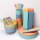 thumbnail image 5 of Vajilla Irfora Juego de vajilla de paja de trigo de grado alimenticio de 32 piezas, apto para microondas, lavavajillas, congelador, platos, cuencos, tazas, cucharas, tenedores, palillos, cor Irfora Vajilla, 5 of 5