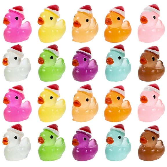 RENACLIPY Glow in The Dark Resin Figurines for Car Decoration, 50 Pieces Christmas Night Light Ornaments