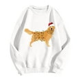 thumbnail image 4 of Fiaer Christmas Golden Retriever Sweatshirt Sweatshirt for Women Crew Neck Loose Fit Pullover Plus Size Long Sleeve Cute Graphic Tops White XL, 4 of 4