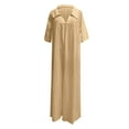 thumbnail image 5 of ZAZYULZ Summer Outfits for Women 2024 Trendy Women's Fashion Women's Temperament Elegant Long Comfortable And Breathable Five Part Sleeve Jumpsuit(Yellow,S), 5 of 5