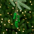 thumbnail image 2 of Northlight 8.5" Matte Green Christmas Pickle Trio Cluster Ornament, 2 of 5