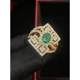 thumbnail image 6 of Pave 3.20 Cts Round Brilliant Cut Diamonds Emerald Cocktail Party Ring In Hallmark 14K Rose Gold, 6 of 13
