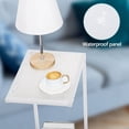 thumbnail image 6 of C Shaped End Table, Side Table for Sofa/Couch, Slide Under Couch Table with Metal Frame, Small TV Tray Table for Living Room/Bedroom, White, 6 of 9