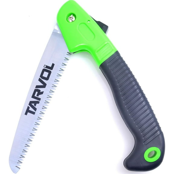Tarvol Folding Hand Saw (Razor Sharp 7" Blade) Foldable Compact Hand Held Design Jab Saw- Perfect for Pruning, Trimming, Sawing, Camping, Hiking, Hunting & Cutting Wood, Drywall, Bone, & More!