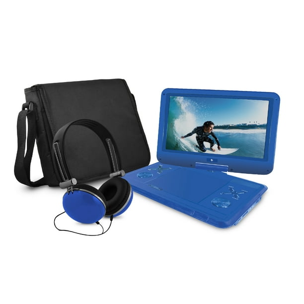 Ematic 12.1" Portable DVD Player with Travel Bag & Headphones, Blue