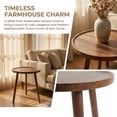 thumbnail image 5 of TEAFIRST End Table, Round Wooden Small Farmhouse Side Table for Bedroom, Living Room 16"x16"x19", 5 of 10