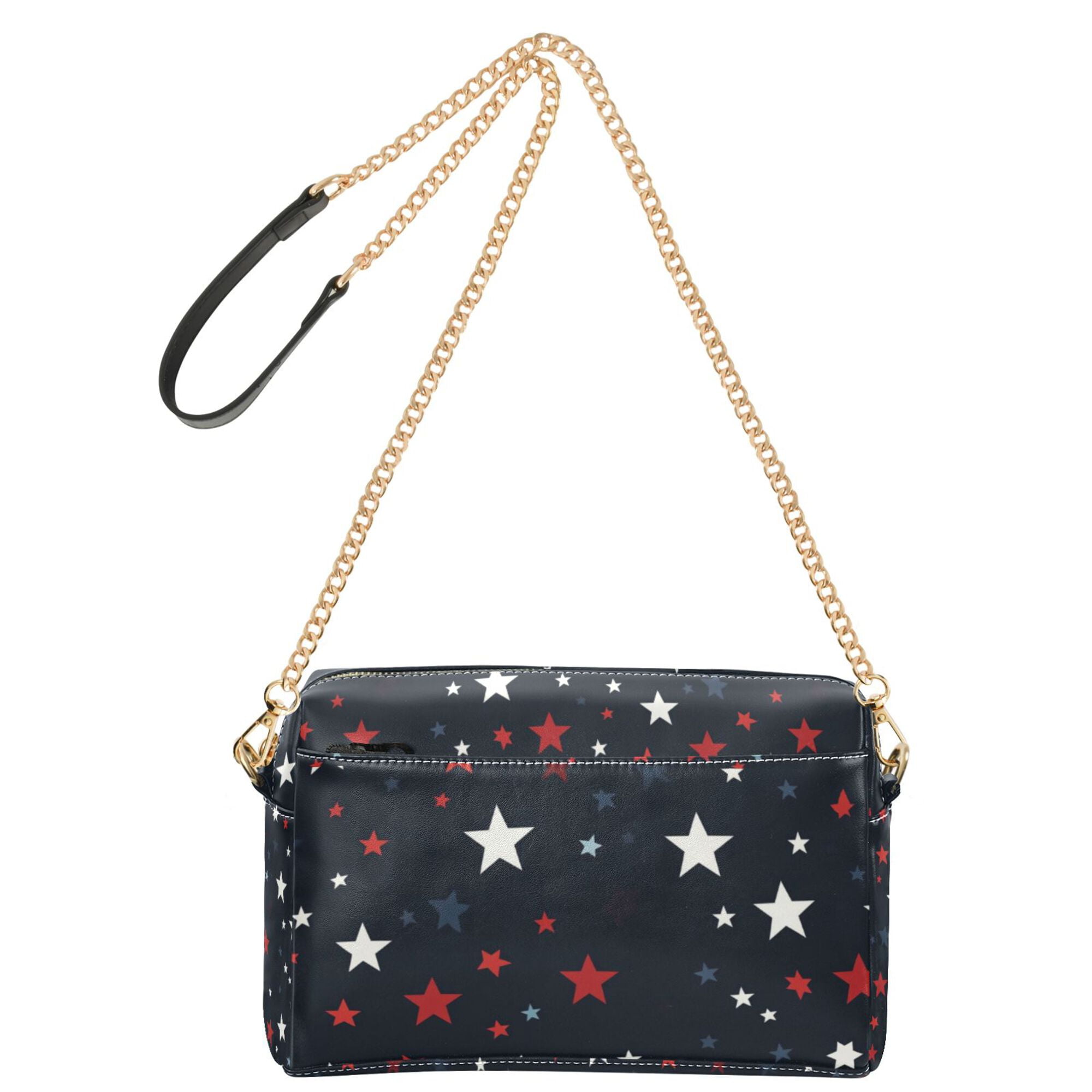 FORMRS Women Crossbody Purse with Chain Strap Vegan Leather Shoulder Handbag, Blue Stars Pattern