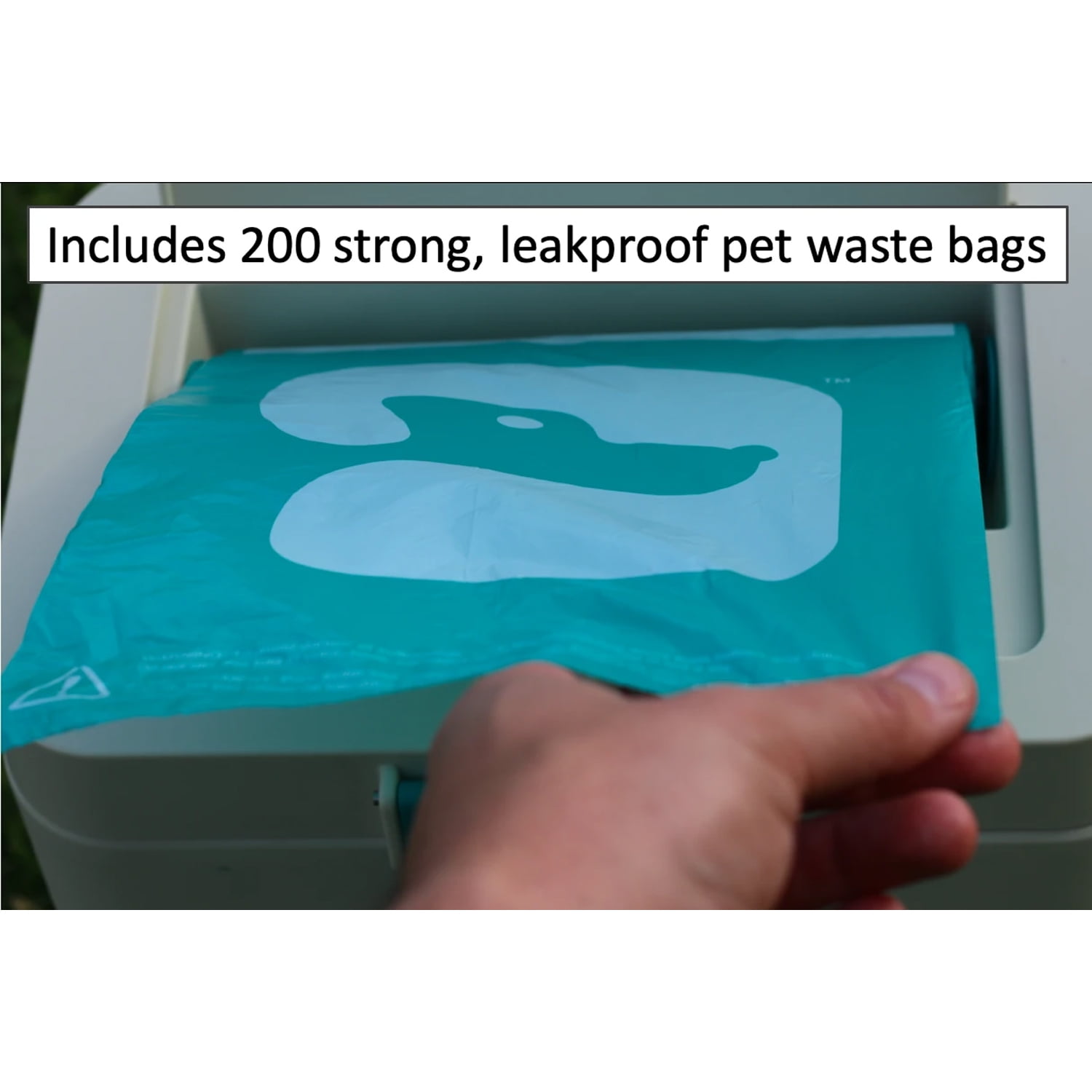 PawPail Dog Poop Trash Can, for Outdoor Use, Includes 200 Poop Bags for Dogs, Carbon Air Filter and DualVent Technology for Odor Control, UV & Weather Resistant Heavy Duty Waste Bin
