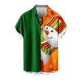 thumbnail image 1 of Mens Manga Corta Botón Abajo Camisas, Navidad Impreso Turndown Cuello Blusa, Top de Moda Casual, 1 of 4