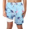 thumbnail image 1 of Bañador LUCOWEE Palmtree Flamingo para niños, tallas 7-8 UPF 50+, 1 of 9