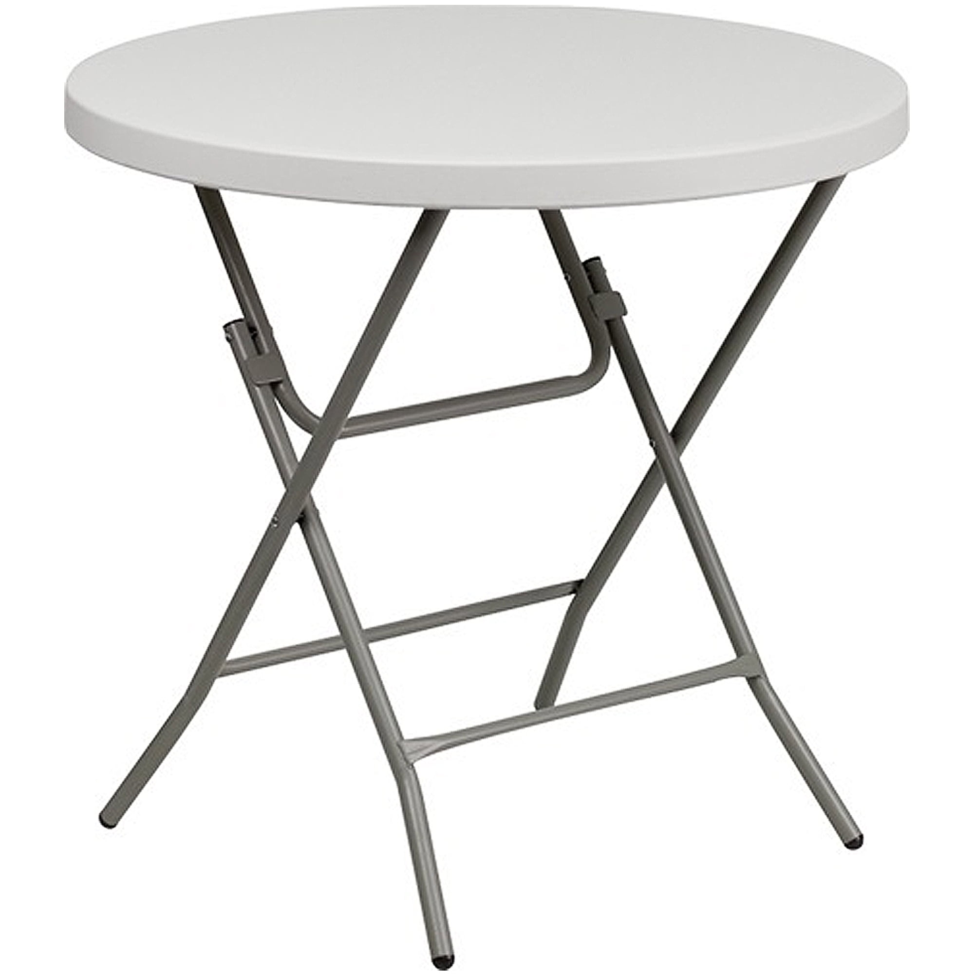 Advantage 32 In Round White Plastic Folding Table 5 Pack