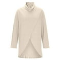 thumbnail image 6 of UTSJKR Women's Long Sleeve Cowl Neck Sweater Pullover Fashion Casual Turtleneck Fall Winter Dressy Tunic Tops with Leggings Beige M, 6 of 7