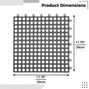 12Pcs Modular Interlocking Cushion, 12 x12 Floor Mat, Non-Slip Plastic Drainage Tiles, Dry Deck Tiles for Bathroom Kitchen Balcony Patio Pet Areas
