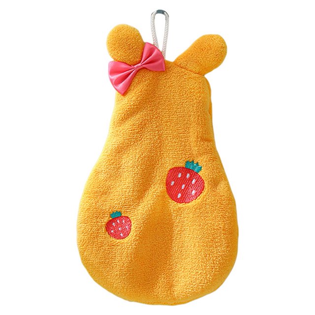 CSChome Hand Towel Super Absorbent Hand Towel Cartoon Shape Quick Dry Soft Coral Fleece with Lanyard