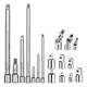 thumbnail image 1 of 17 Pzs Llaves Tubo De 7 Varillas De Extensión Para Matraca Malubero Plata, 1 of 5