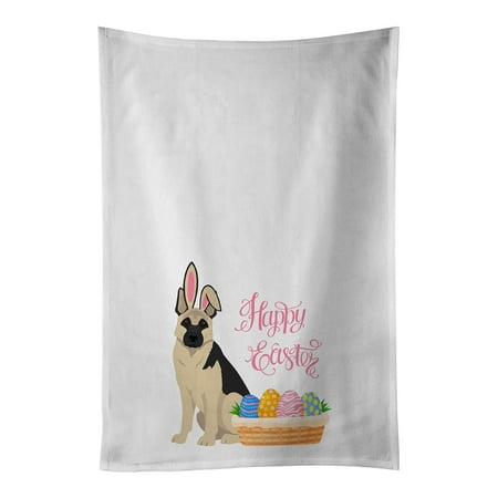 

Black and Silver German Shepherd Easter White Kitchen Towel Set of 2 Dish Towels 19 in x 28 in