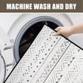 thumbnail image 6 of Boho Kitchen Mat 31"x20", Washable Non Slip Soft Plush Low Profile Kitchen Rug, Geometric Neutral Textured Sink Mat for Laundry Room, Bedroom & Office, 6 of 6