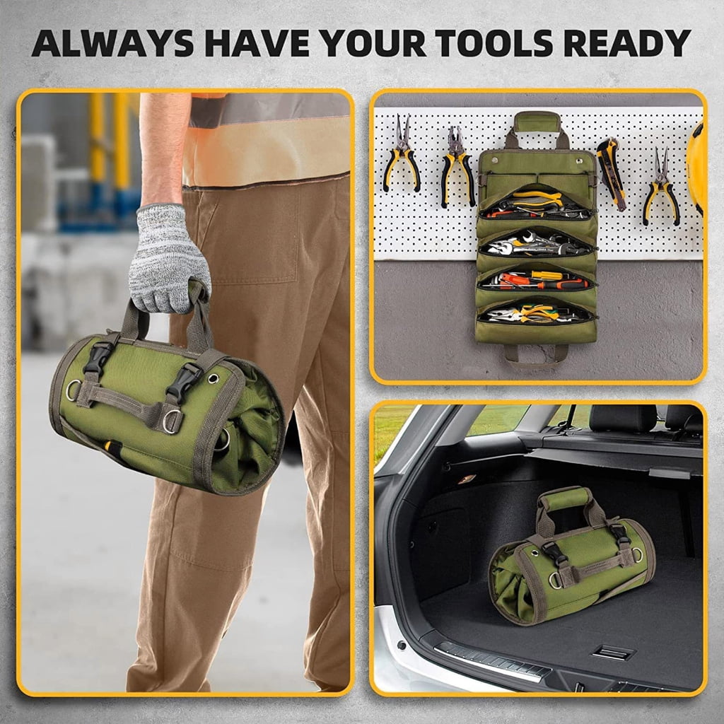 Hardware Tool Wrap Rolled Waterproof Storage Bag Pliers Wrench Organizer Bucket