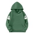 thumbnail image 4 of bbymog Halloween Hoodies for Teen Girls Spooky Long Sleeve Pullover Hoodie Sweatshirt Boys and Girls Sweatshirts Army Green 120, 4 of 4
