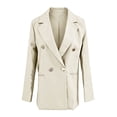 thumbnail image 5 of Xinsrenus Women’s Loose Suit Jacket Basic Solid Color Lapel Button front Blazer Versatile Business Work Uniform, 5 of 7