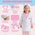 thumbnail image 4 of Doctor Costume for Kids Doctor Coat, Doctor Dress Up and Play Set 8 PCS with Real Stethoscope, Lab Coat Career Day Costume Kit for Toddlers Boys Girls 3-4 year old/ 110cm - Pink, 4 of 9