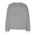 thumbnail image 4 of Patlollav Womens Fashionable Loose Casual Striped Color Blocking Round Neck Long Sleeved Tops, 4 of 5