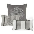 Bellagio 7 Piece Jacquard Comforter Set Grey Queen