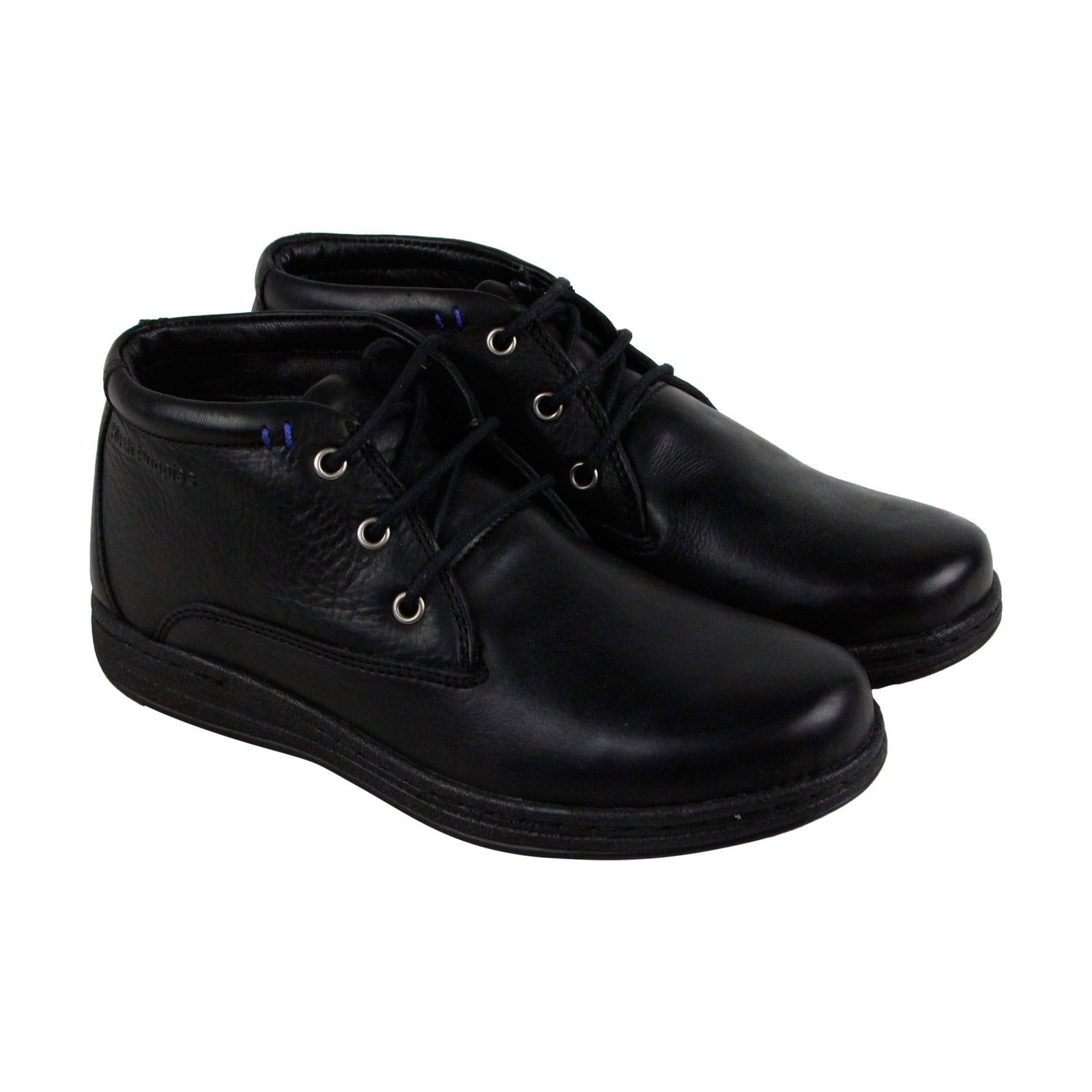 hush puppies men's black leather casual shoe