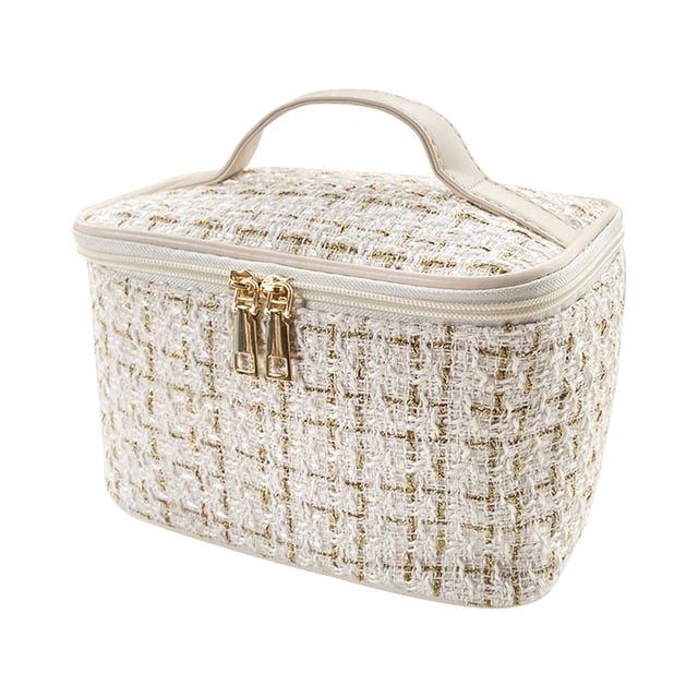 Pequeño bolso portátil del maquillaje de la fragancia, neceser portátil de gran capacidad, hecho de cuero de la PU