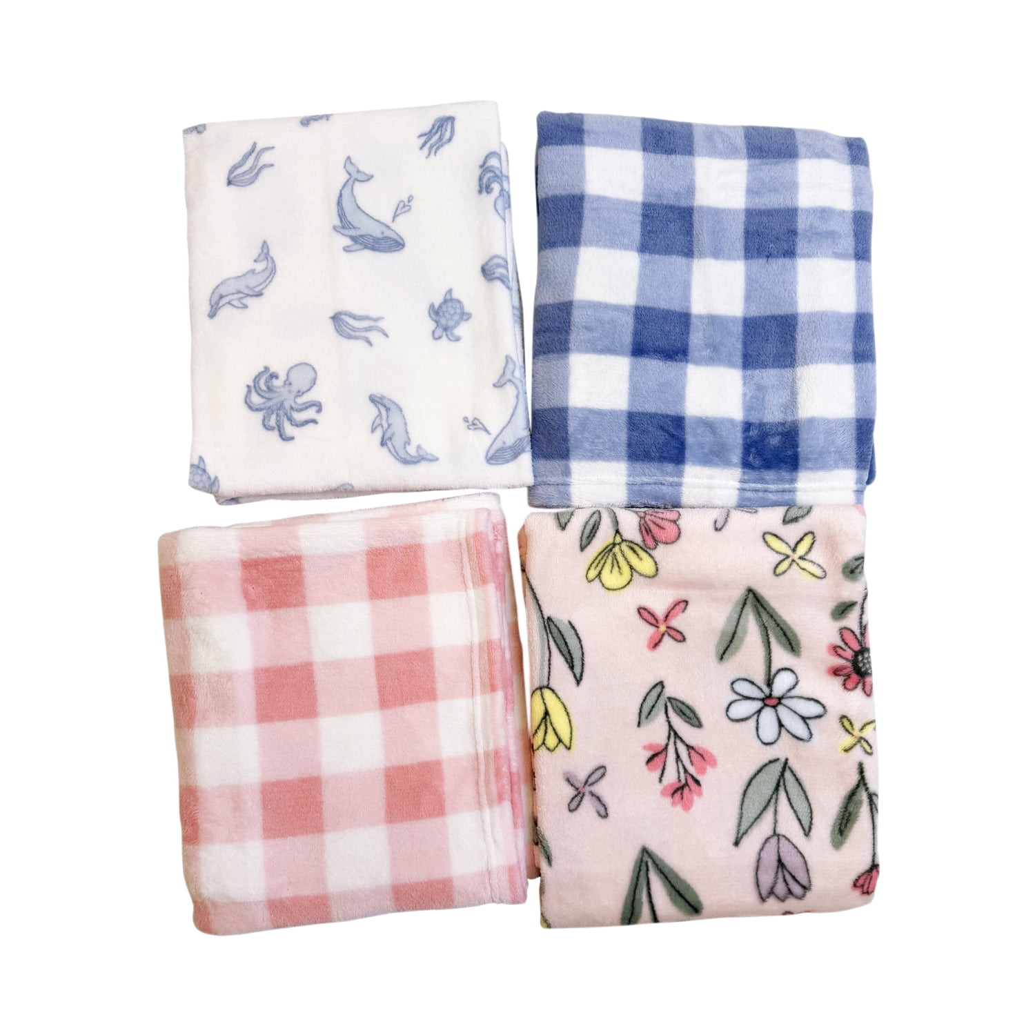Parent's Choice Floral Plush Baby Blanket - Multicolor, 30 in x 36 in